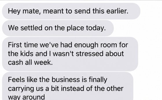 Text message from a Keystone client